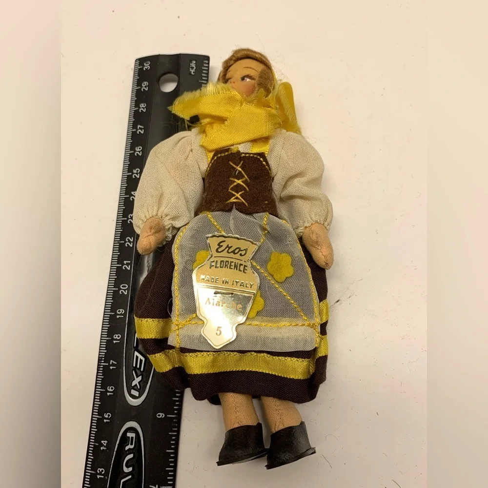 1950s Vintage 7” Eros Doll Florence Marche Made In Italy Hand-Painted Souvenir